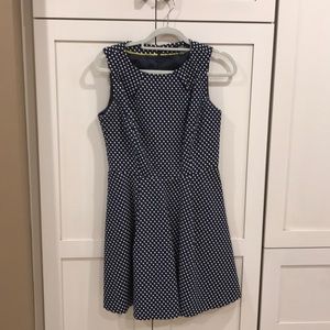 Navy blue polka dot dress